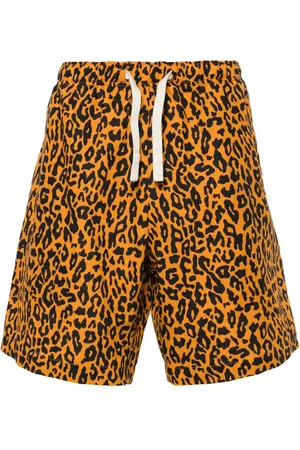 Palm Angels Shorts i poplin med leopardtryk