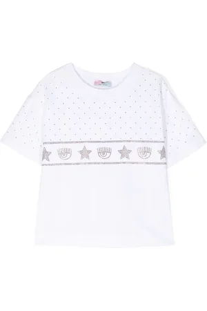 Chiara Ferragni T-shirt med rhinsten-udsmykning og Eyelike-motiv