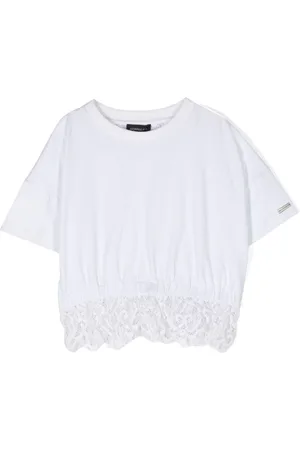 MONNALISA T-shirt med blondepaneler