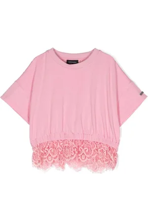 MONNALISA T-shirt med blondepaneler