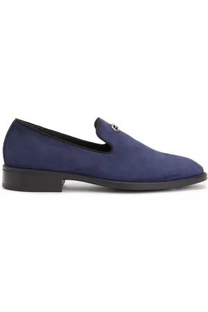 Giuseppe Zanotti Imrham loafers i ruskind med logoplade