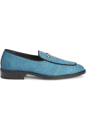 Giuseppe Zanotti Loafers i læder med slangeskindseffekt