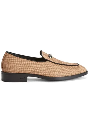 Giuseppe Zanotti Loafers i læder med slangeskindseffekt