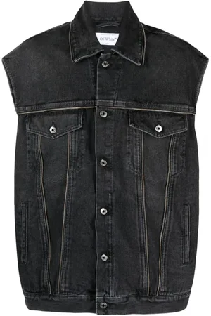 OFF-WHITE Denimvest med logomærke og dekorativ lynlås