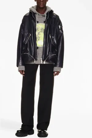 OFF-WHITE Læderjakke med lommedetalje