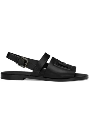 Dolce & Gabbana Logo-prægede sandaler i læder