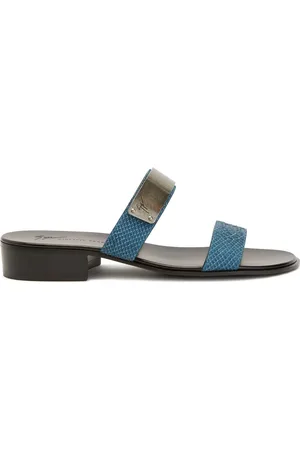 Giuseppe Zanotti Sandaler med slangeskindseffekt og metalplade