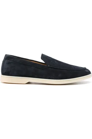 HENDERSON BARACCO Loafers i ruskind med logobroderi