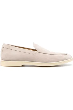 HENDERSON BARACCO Loafers i ruskind med logobroderi