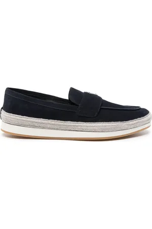 Prada Loafers i ruskind med trekantet logo