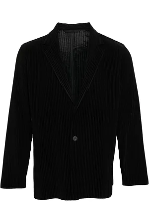 Issey Miyake Enkeltradet blazer med plisseret effekt