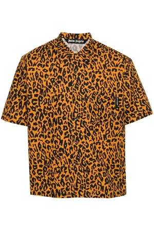 Palm Angels Skjorte i poplin med leopardtryk
