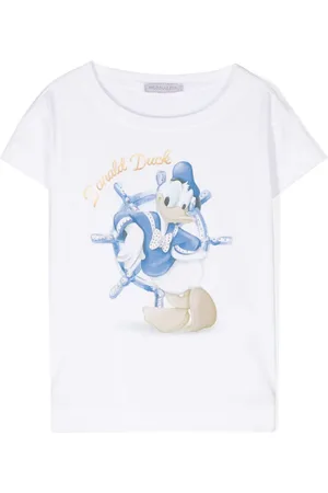 MONNALISA T-shirt med rhinsten-udsmykning og grafisk tryk