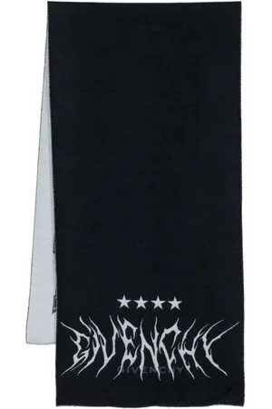 Givenchy Intarsia-strikket tørklæde med logo