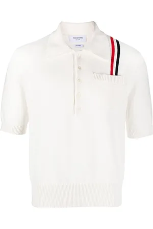 Thom Browne Strikket polo med RWB-stribe