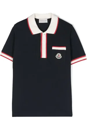 Moncler Polo med logo-applikatiæon