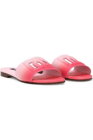 Dolce & Gabbana Sandaler i læder med logo og udskæringer
