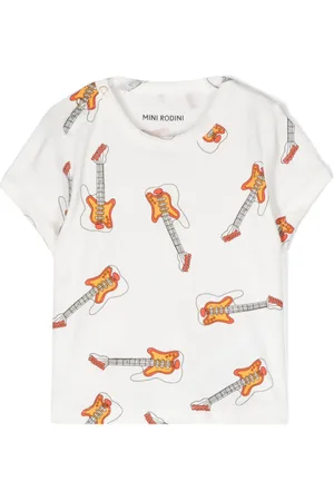 Mini Rodini T-shirt med guitar-tryk