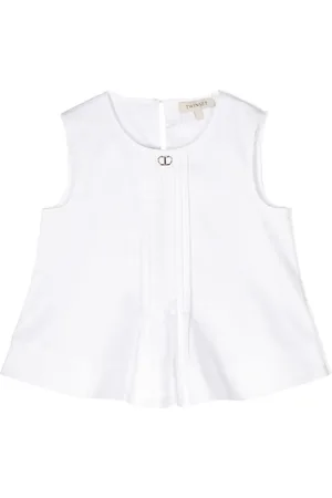 Twin-Set Pintuck-top med logoplade