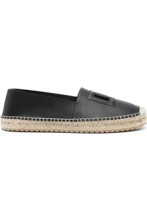 Dolce & Gabbana Espadriller i læder med præget logo