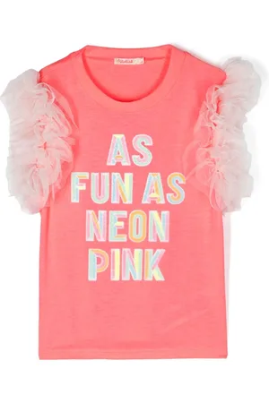 Billieblush T-shirt med slogan-applikation og flæser