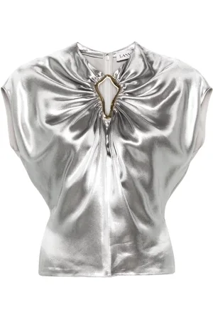 Lanvin ærmeløs top med lamé-effekt