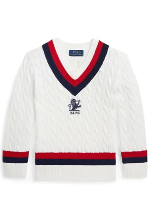 Ralph Lauren Kabelstrikket trøje med broderi