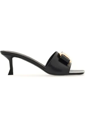 Salvatore Ferragamo 55mm mules i læder med dobbelt sløjfe