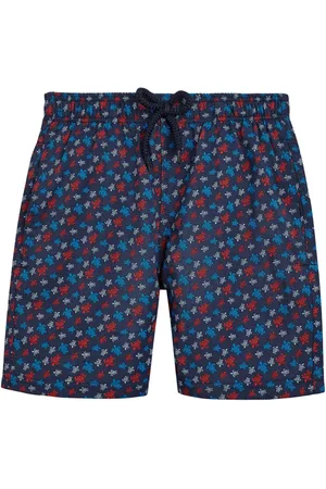 Vilebrequin Badeshorts med skildpaddetryk og logo-applikation