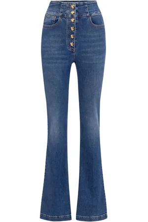 Elisabetta Franchi Jeans med trykknapper og stolpelukning