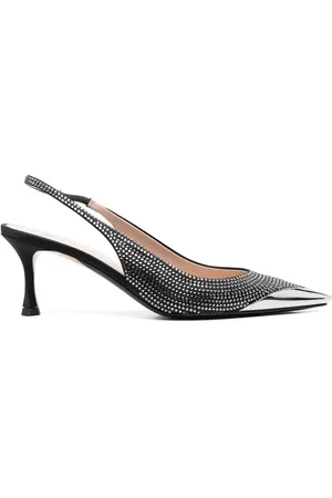 Nº21 Krystaludsmykkede slingback-pumps