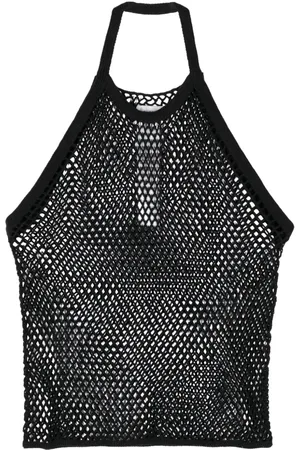 DOUBLET Top i mesh med halterneck