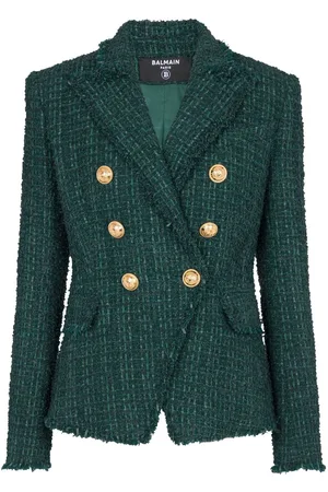 Balmain Dobbeltradet jakke i tweed