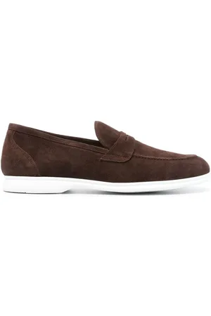 Kiton Penny-slot loafers i ruskind