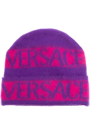 VERSACE Hue med logomærke og børstet effekt