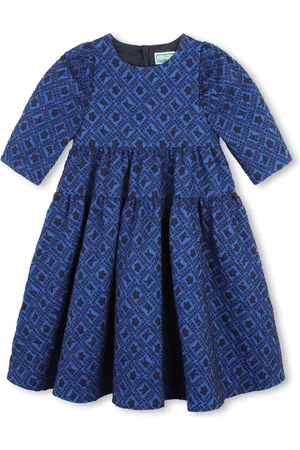 Kenzo Langærmet kjole i jacquard med logo