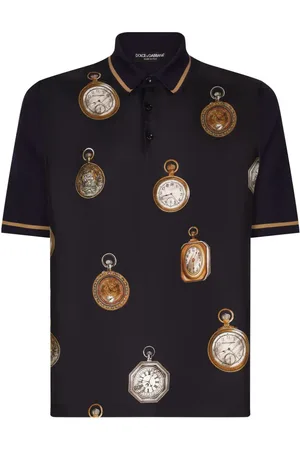 Dolce & Gabbana Polo i silke med urtryk