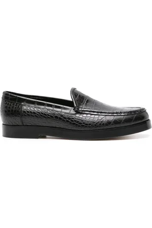 Manolo Blahnik Krokodilleprægede Dinelio loafers