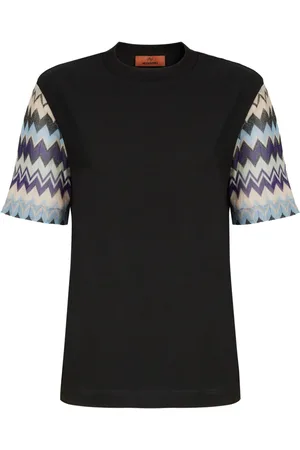 Missoni T-shirt med strikkede ærmer