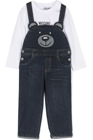 Moschino Overalls i denim med bamsemotiv