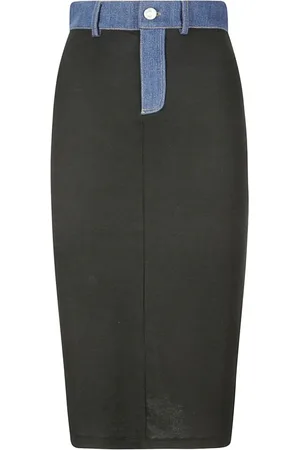 COPERNI Ribbet nederdel med denimkant