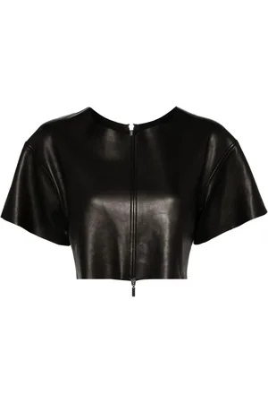 MATICEVSKI Cropped T-shirt i læder