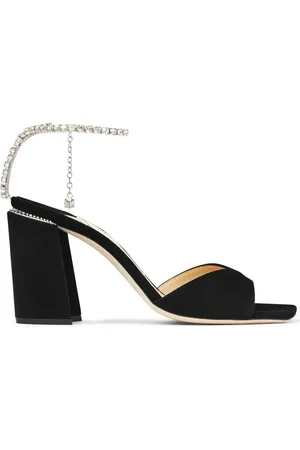 Jimmy Choo Saeda 85mm sandaler med krystaludsmykket rem