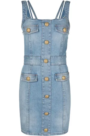 Balmain ærmeløs denimkjole