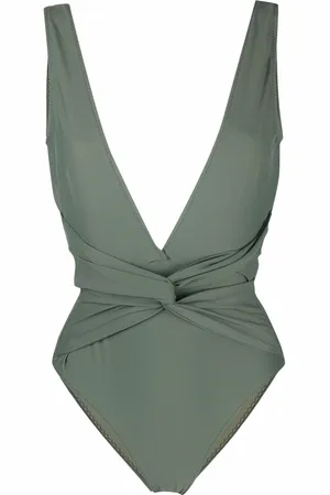 Noire Swimwear Badedragt med V-hals og knudedetalje