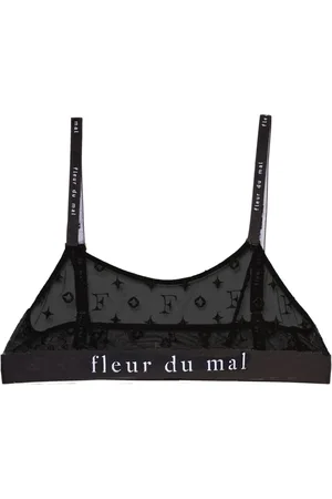 FLEUR DU MAL Gennemsigtig bh med logobånd og monogram-mønster