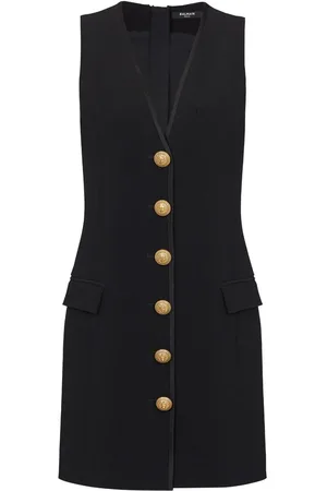 Balmain Kjole med knapper og V-hals