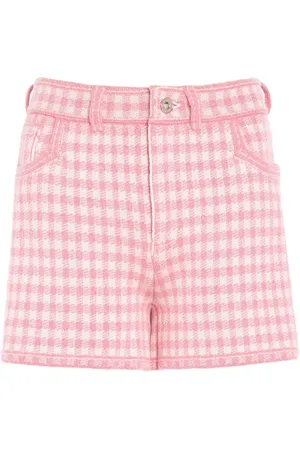 Barrie Gingham-ternede shorts i kashmir-blanding