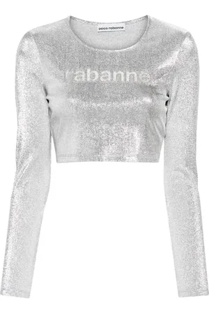 Paco rabanne Cropped T-shirt med udsmykket logo