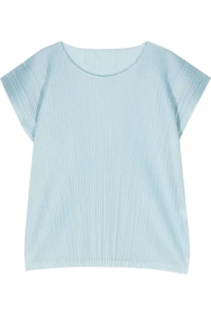 PLEATS PLEASE ISSEY MIYAKE Bluse med korte ærmer og plisseret effekt